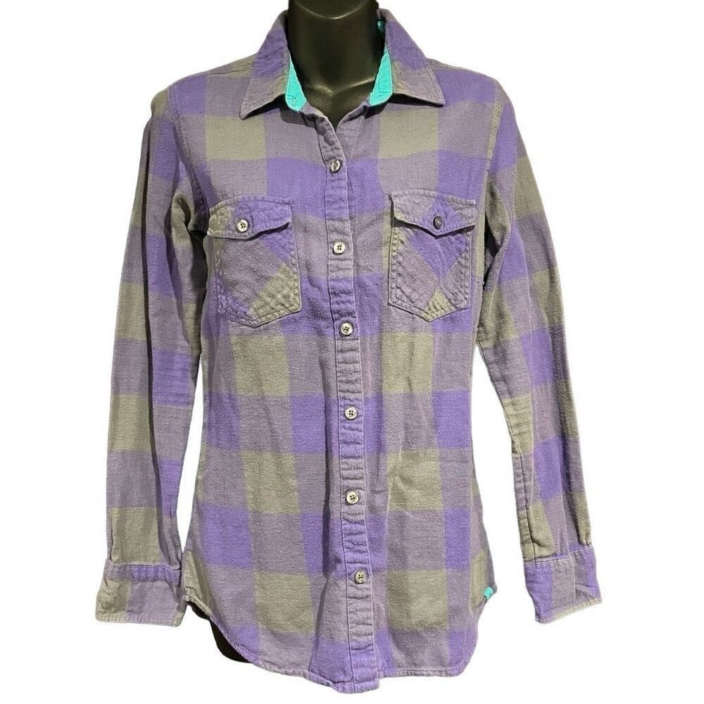 Nollie Purple Gray Plaid Flannel Women’s Medium